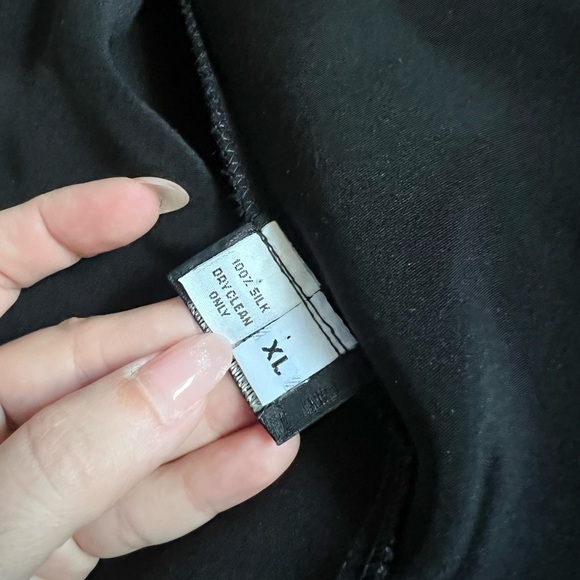 Peter Cohen 100% Silk Open Cardigan Blouse Black XL - Picture 6 of 7